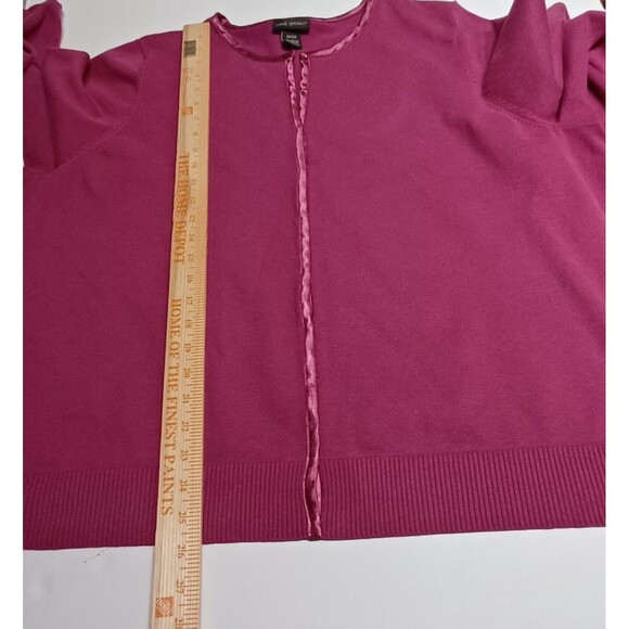 Lane Bryant Women's Pink Knit Satin Trim Snap Closure Cardigan Sweater 22/24 - Picture 5 of 6